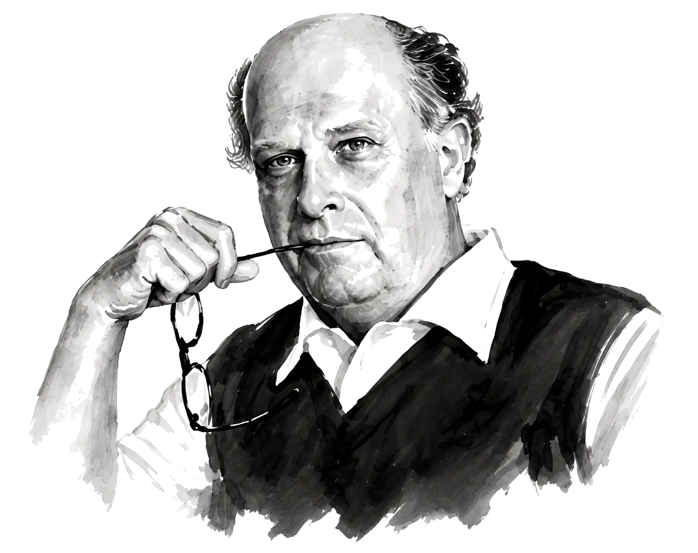 Retrato ilustrado de Adriano Olivetti